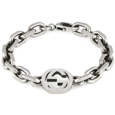 mens gucci charm bracelet|Gucci interlocking g silver bracelet.